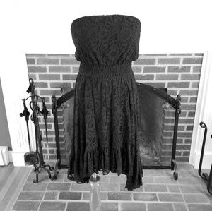 Guess Black Lace Strapless Dress